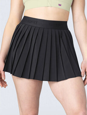 SHEFIT Luxe Black Pleated Athletic Skirt - Size Luxe (12-14) Large